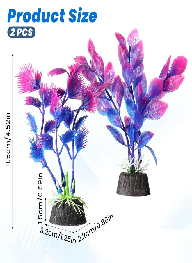 Eldraqth 2 Pcs Plastic Artificial Floating Aquarium Plants Small Aquarium Plant for Betta Fish Tank 4.5 Inch Fish Tank Decorations Aquatic Water Grass Plastic Artificial Plant Reptiles Plants - Image 2